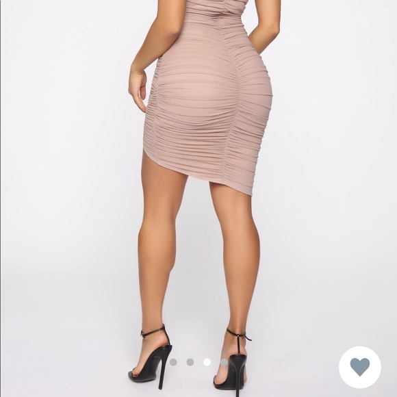 Brand new Fashion nova taupe ruched dress - Picture 2 of 3